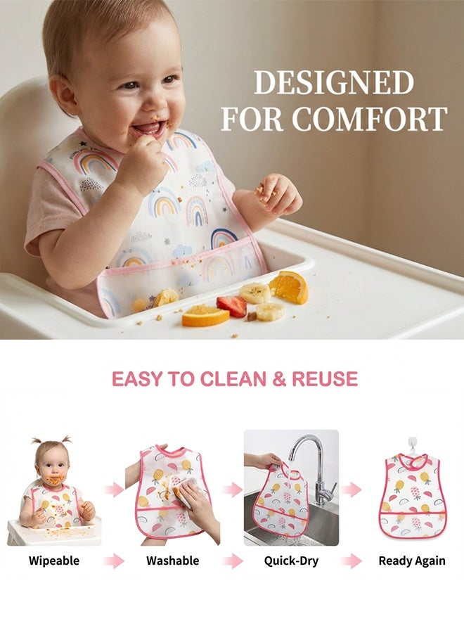 Sweet Life Baby bibs Waterproof Toddler bib - Feeding bib with Pocket for Infant Boy Girl Washable 6-36M - Image 3